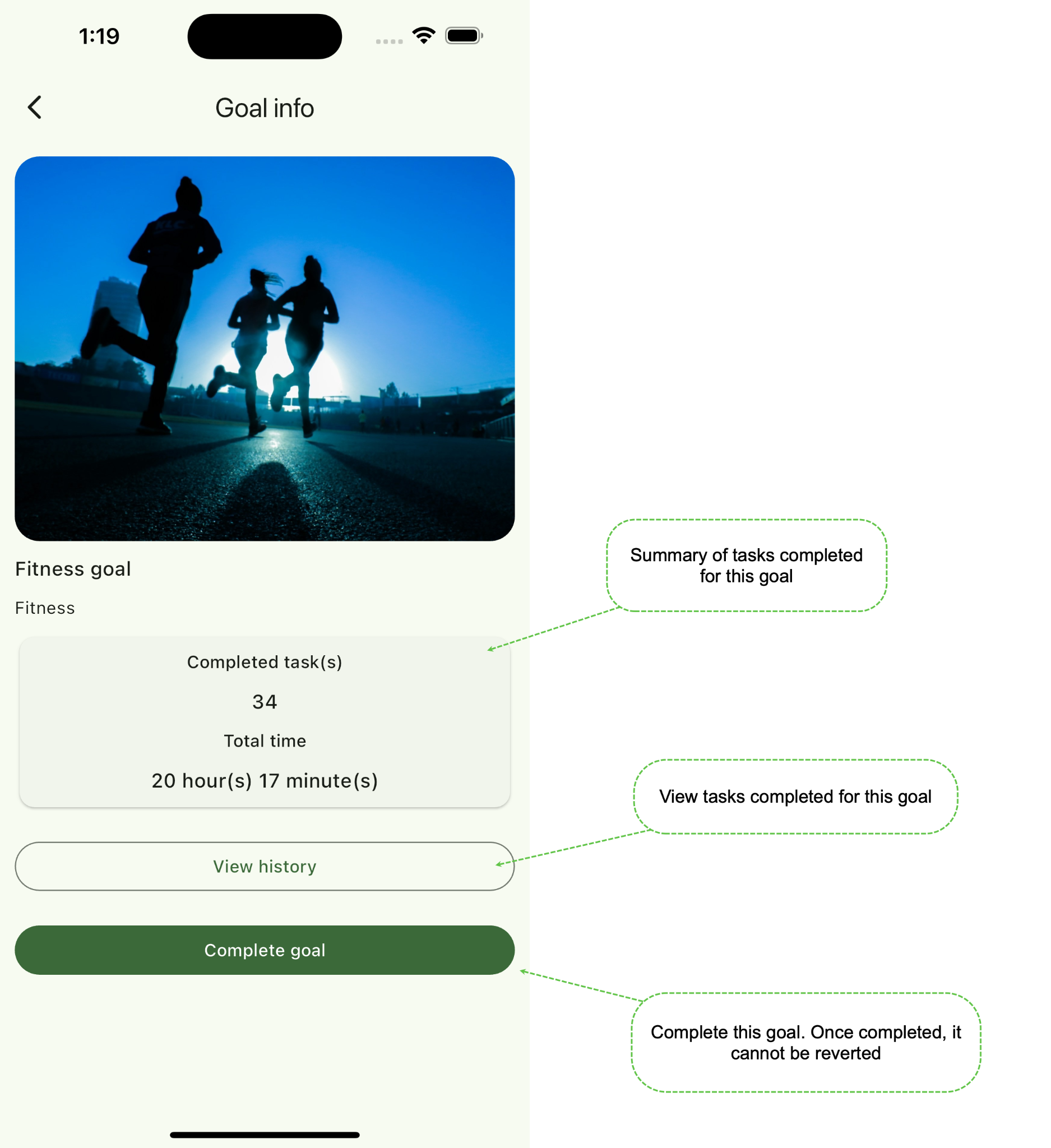Goal information